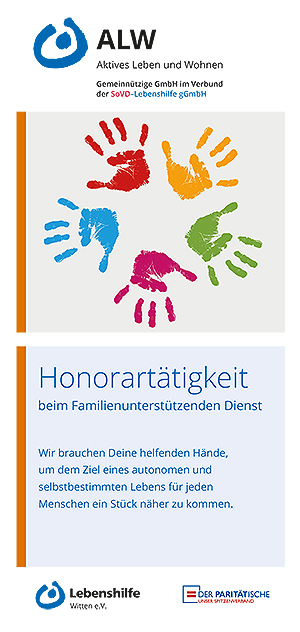 Flyer Honorartätigkeit beim Familienunterstützenden Dienst